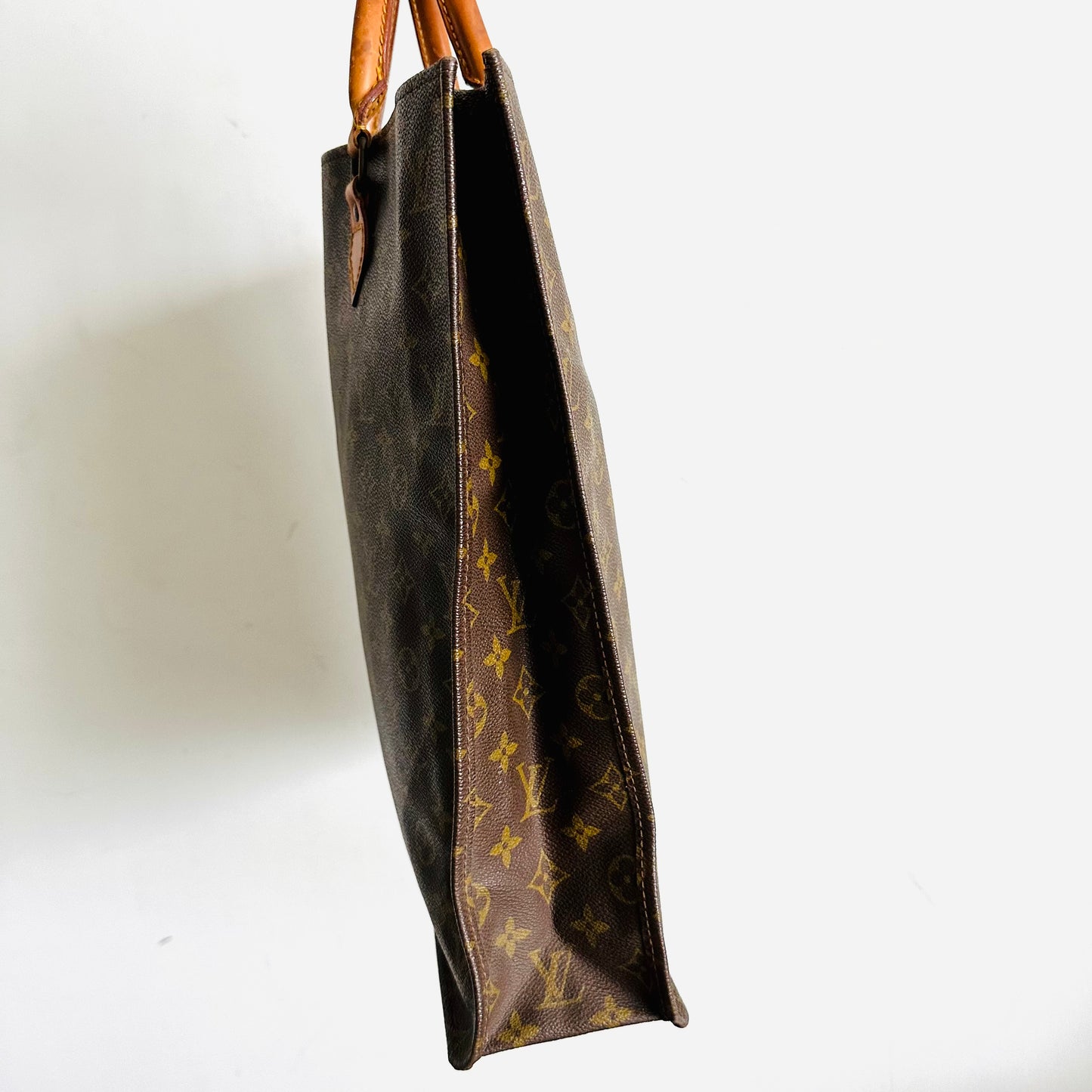 Louis Vuitton LV Monogram Logo GHW Vintage Sac Plat Top Handle Tote Bag