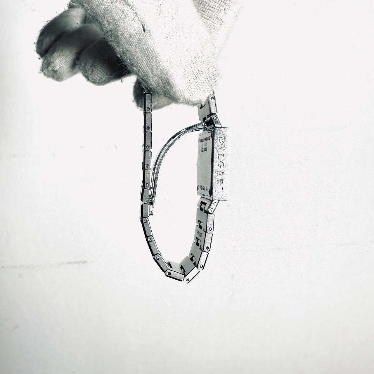 Bvlgari Bulgari Quadrodo Black Square Dial Stainless Steel 22MM Quartz Watch