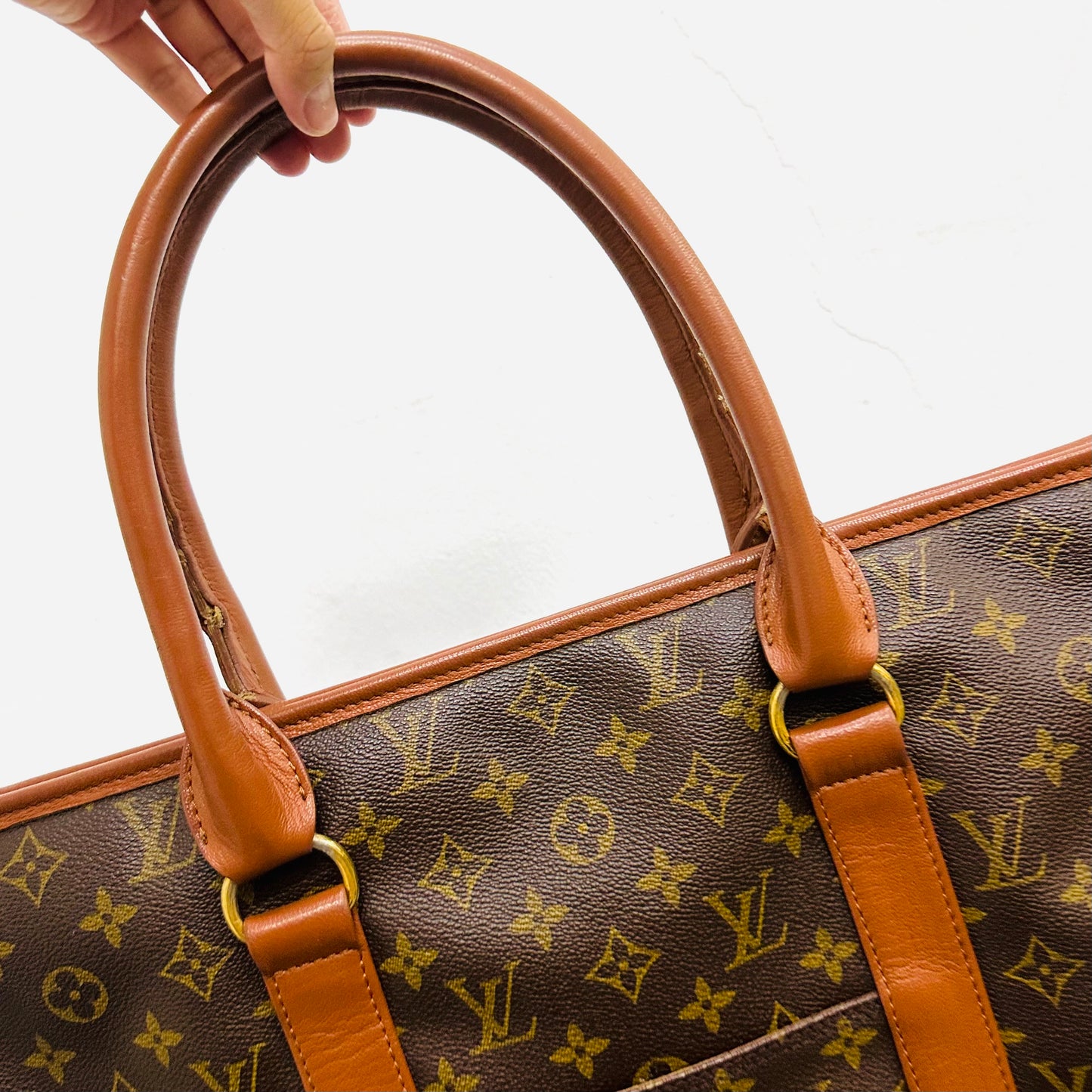 Louis Vuitton LV Sac Weekend Monogram Logo GHW Vintage Shopper Shoulder Tote Bag