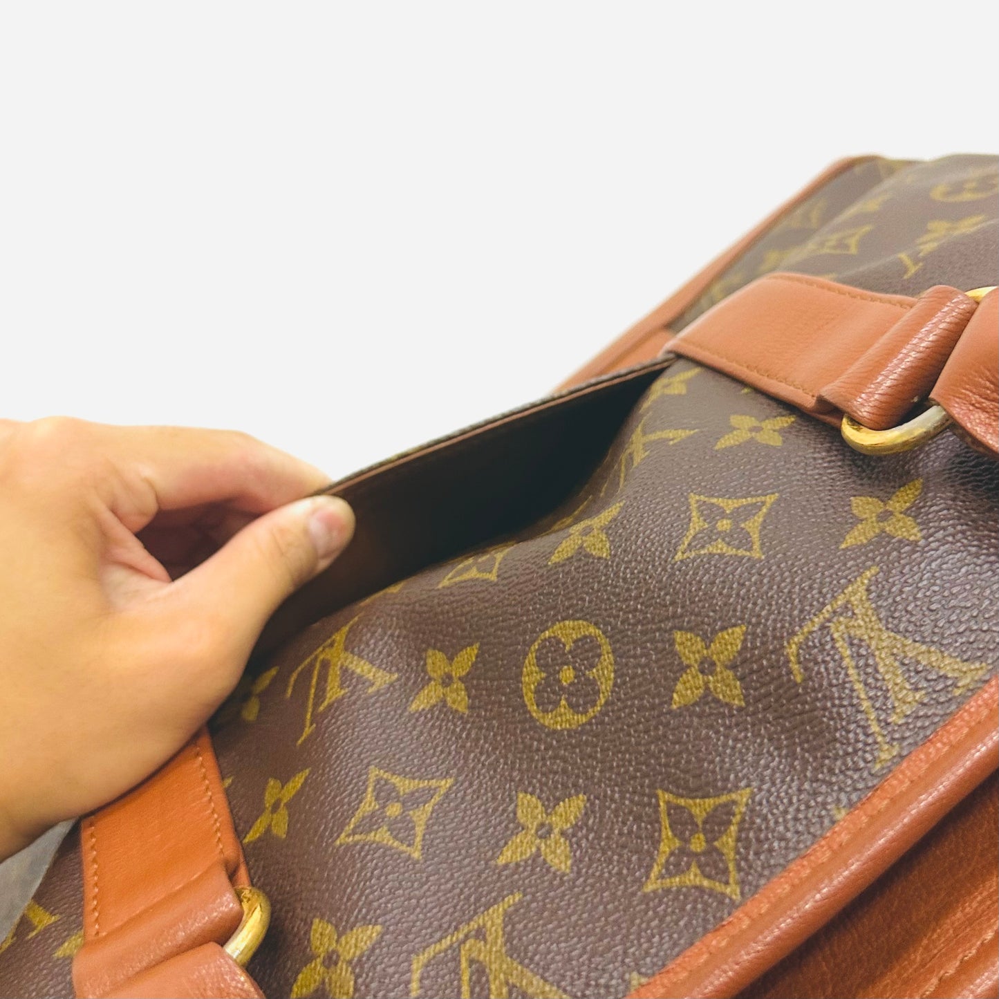 Louis Vuitton LV Sac Weekend Monogram Logo GHW Vintage Shopper Shoulder Tote Bag