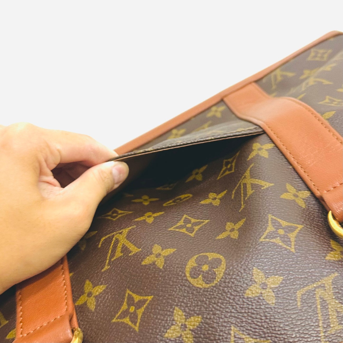 Louis Vuitton LV Sac Weekend Monogram Logo GHW Vintage Shopper Shoulder Tote Bag