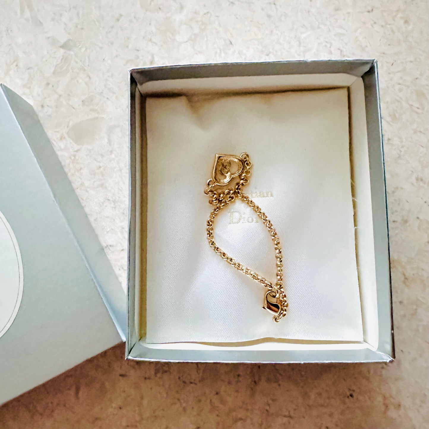 Christian Dior CD Monogram Logo Heart Gold Vintage Bracelet