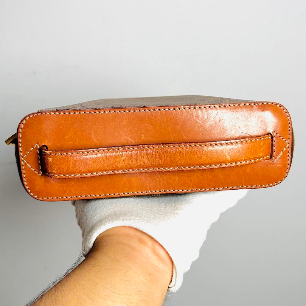 Celine Triomphe Macadam Monogram Logo Vintage Vanity Case Top Handle Bag