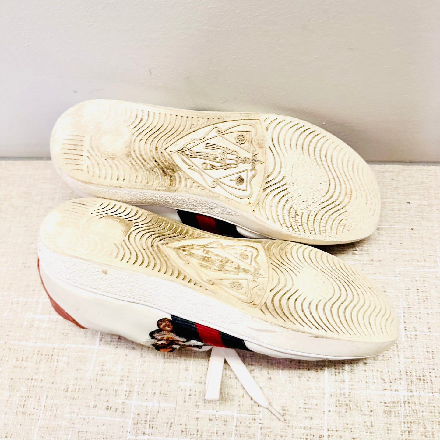 Gucci Ace White Embroidered Embroidery Leather Web Striped Monogram Logo Sneakers Trainers