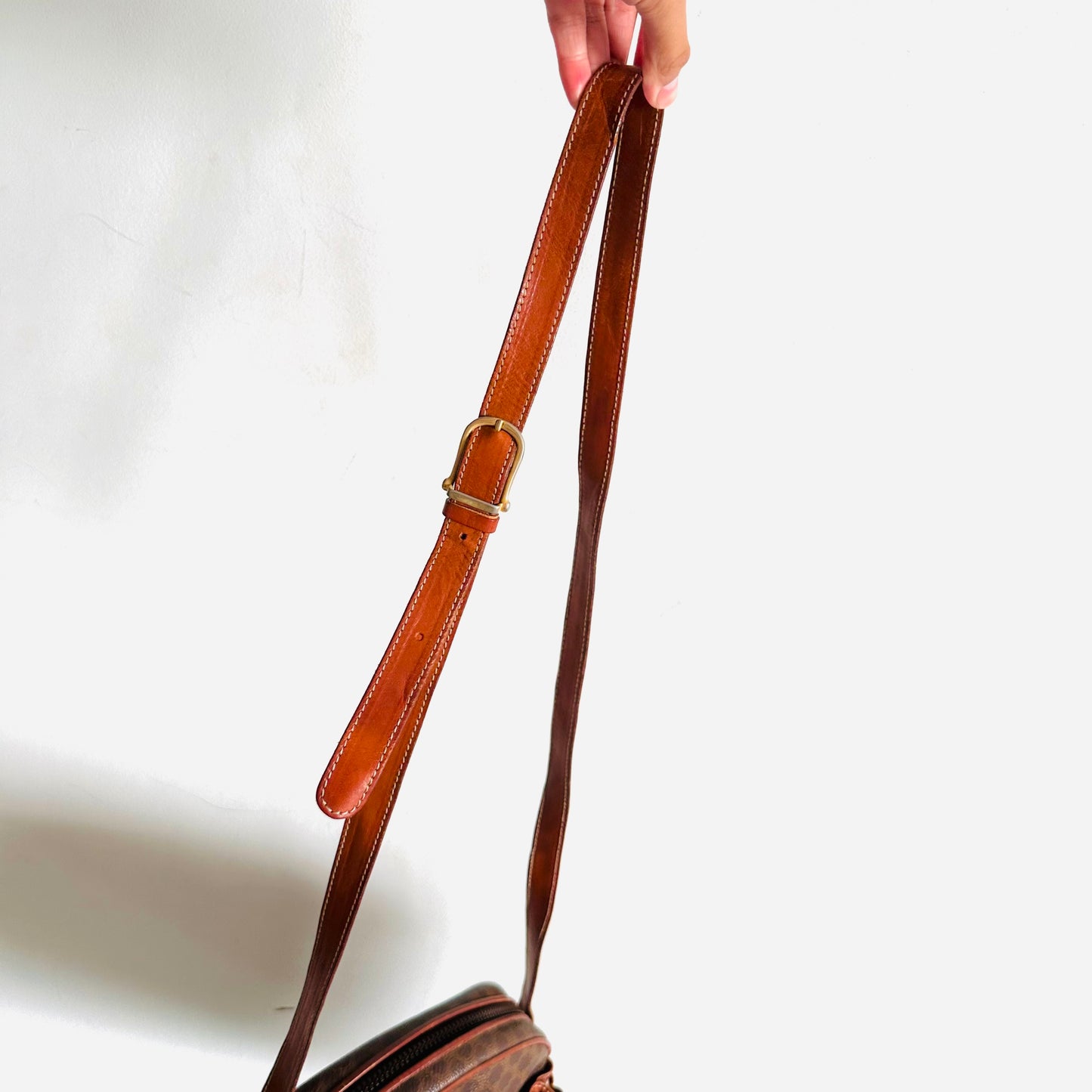Celine Triomphe Macadam Monogram Logo Front Tie Vintage Shoulder Sling Bag