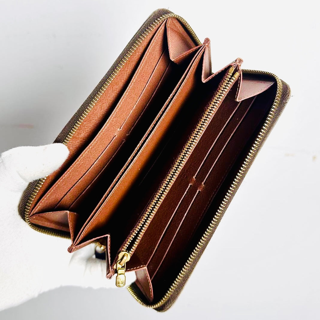 Louis Vuitton LV Monogram Logo GHW Zippy Zip Around Long Wallet