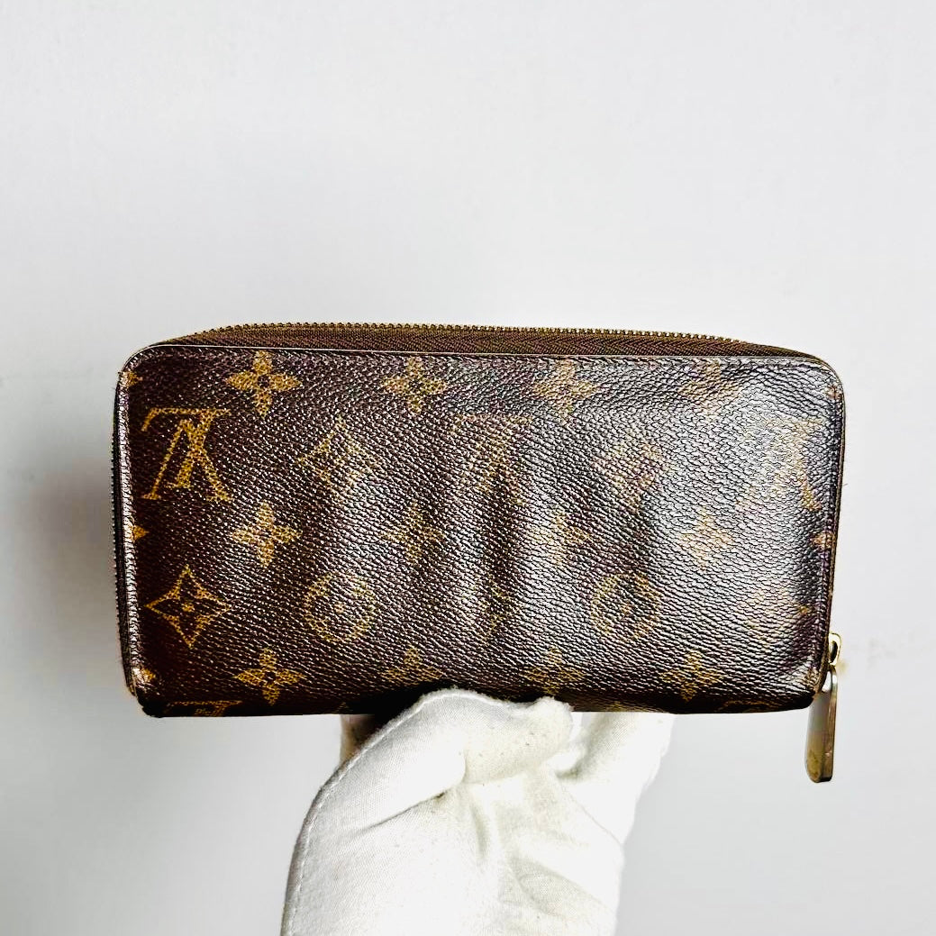 Louis Vuitton LV Monogram Logo GHW Zippy Zip Around Long Wallet