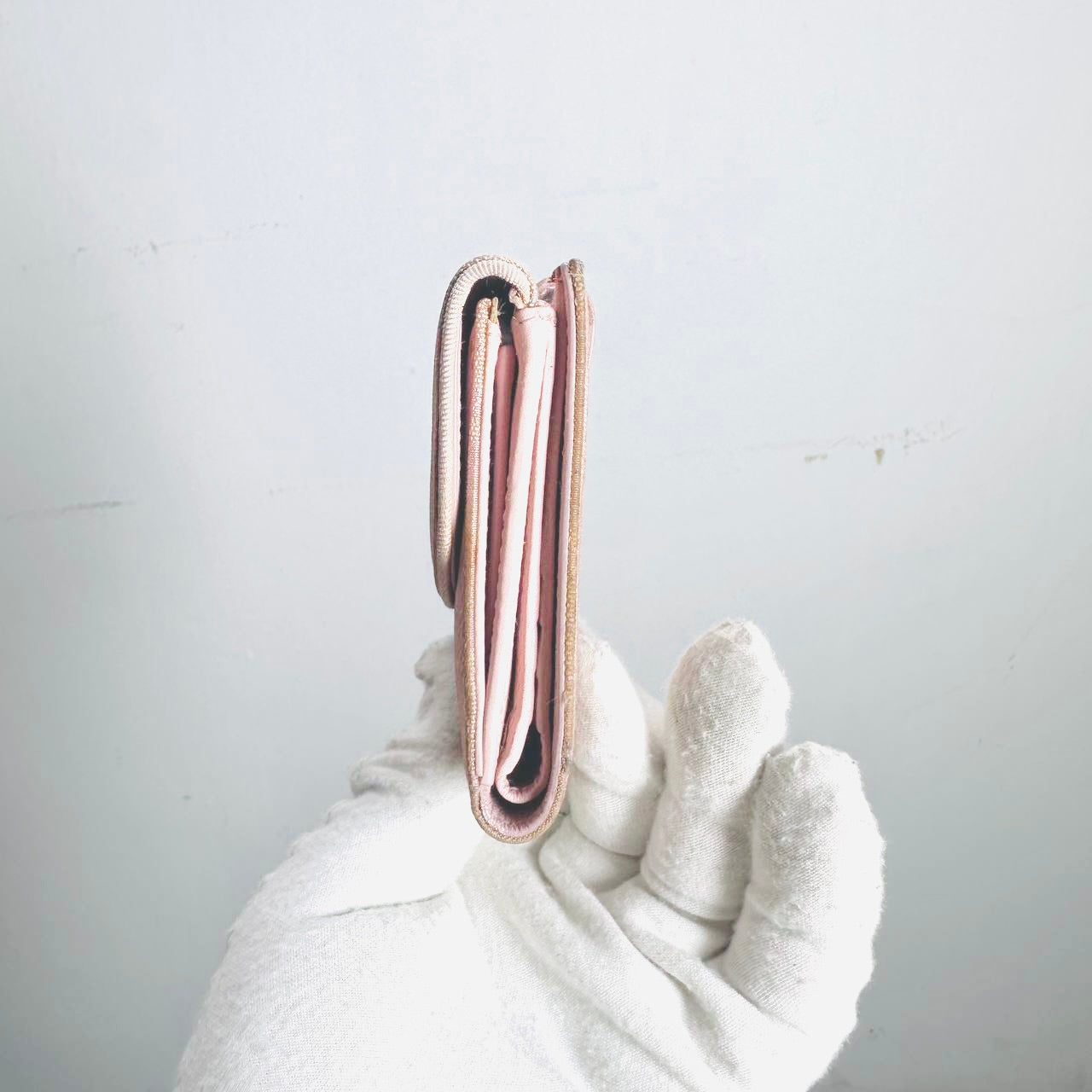 Christian Dior CD Pink Oblique Monogram Logo Compact Flap Bifold Wallet