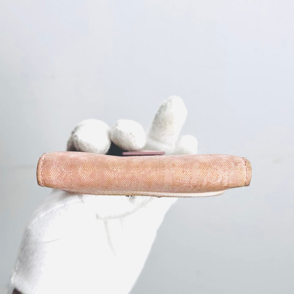 Christian Dior CD Pink Oblique Monogram Logo Compact Flap Bifold Wallet