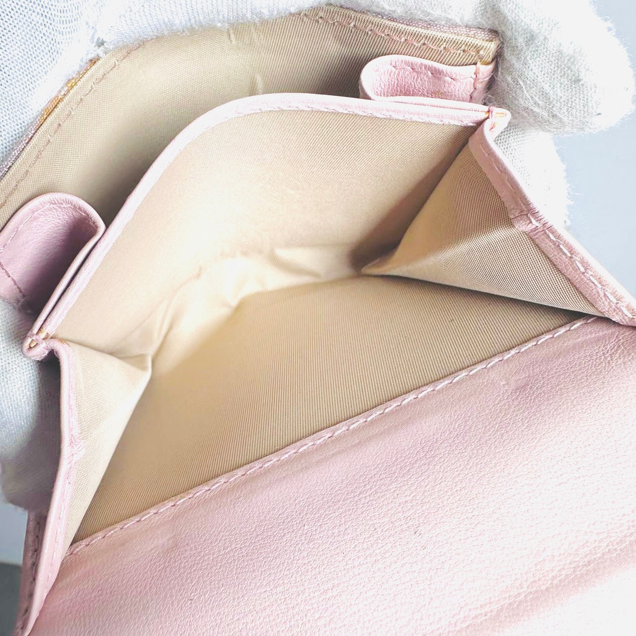 Christian Dior CD Pink Oblique Monogram Logo Compact Flap Bifold Wallet