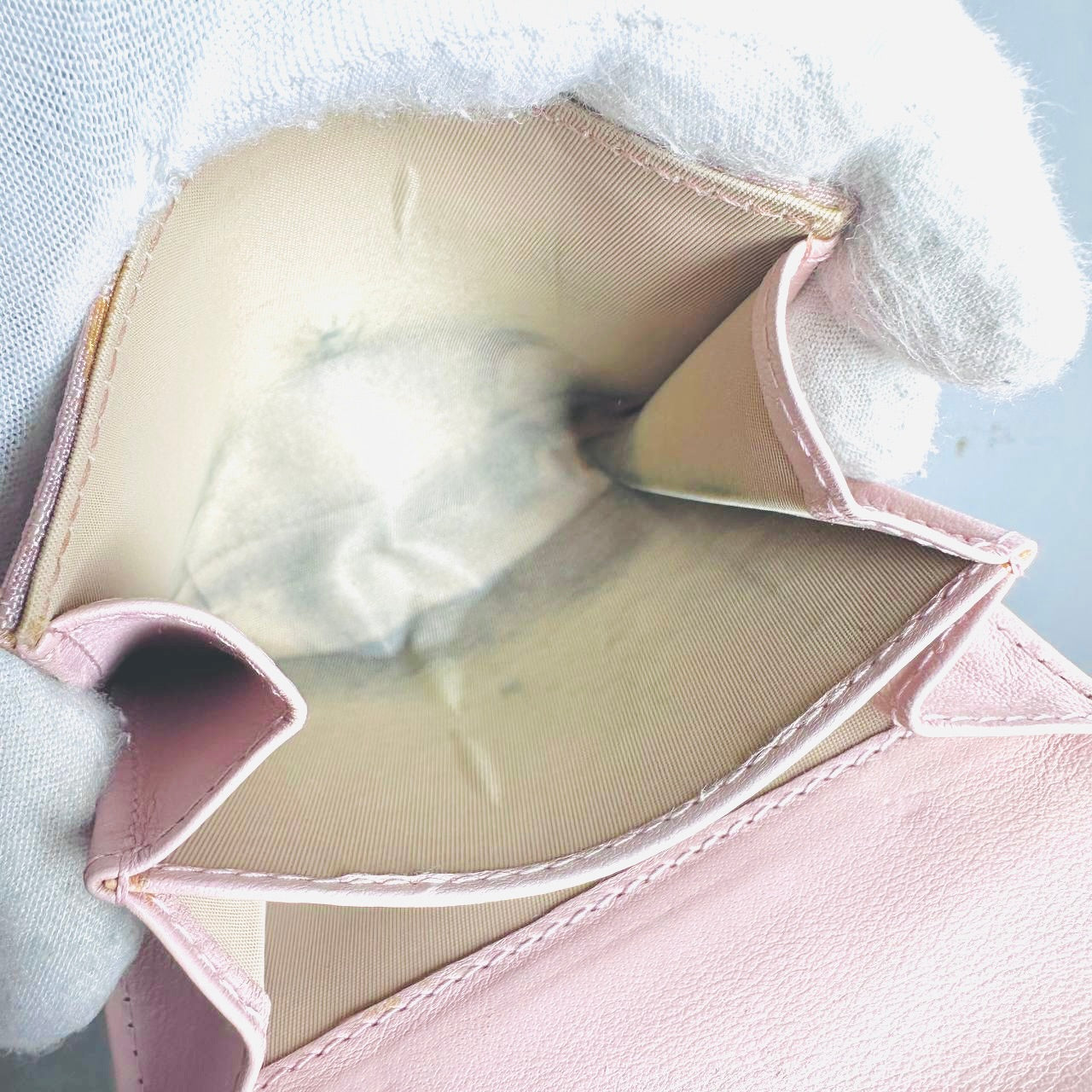 Christian Dior CD Pink Oblique Monogram Logo Compact Flap Bifold Wallet