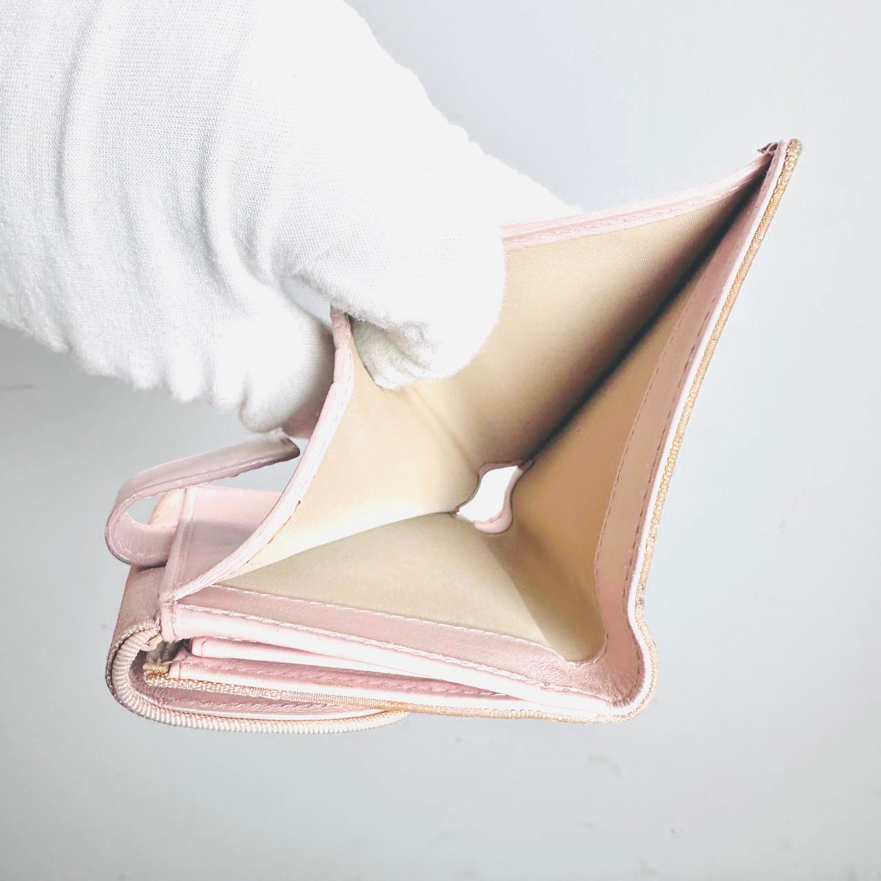 Christian Dior CD Pink Oblique Monogram Logo Compact Flap Bifold Wallet