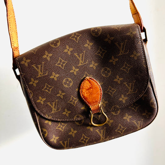 Louis Vuitton LV Saint Cloud Monogram Logo GHW Vintage Shoulder Sling Flap Bag