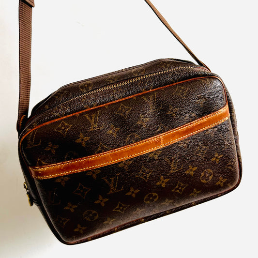 Louis Vuitton LV Reporter Monogram Logo GHW Messenger Zip Shoulder Sling Bag