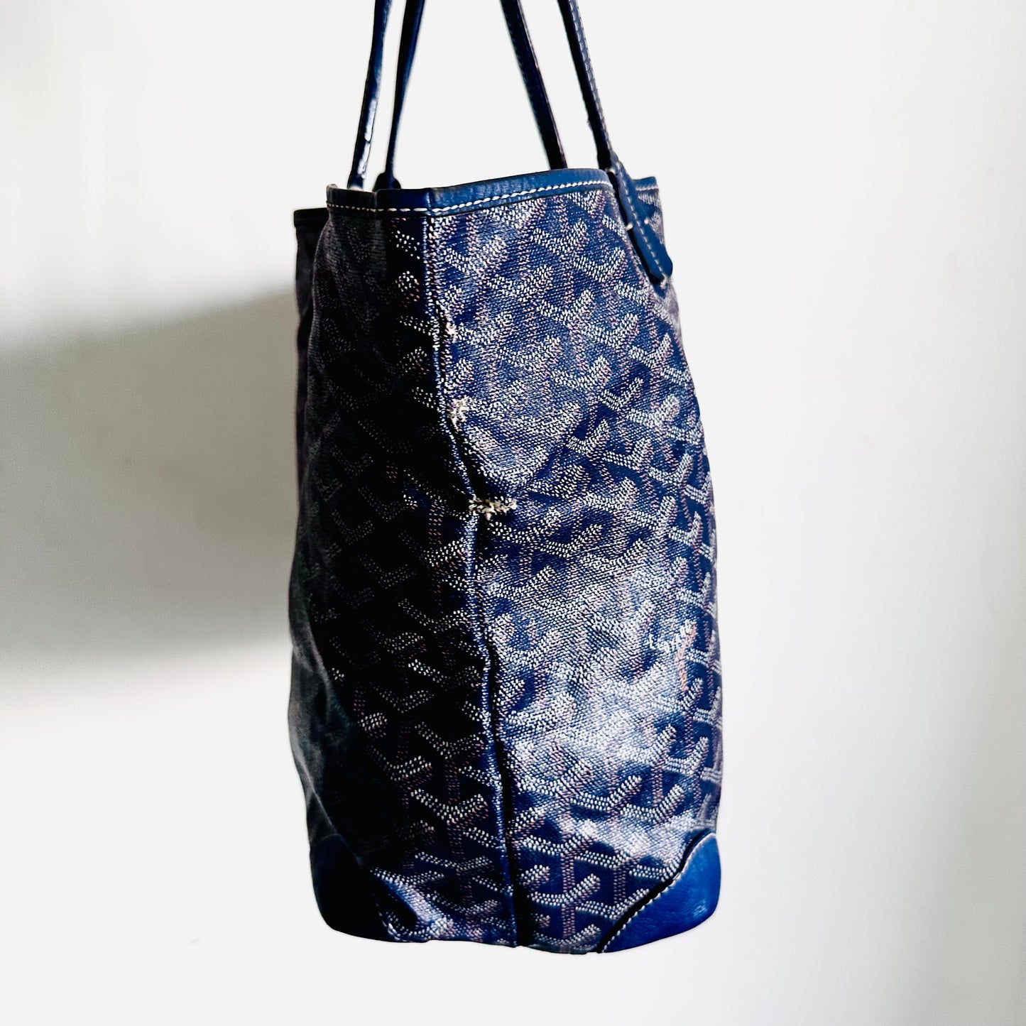Goyard Blue Saint Louis PM Monogram Shopper Shoulder Tote Bag With Pouch