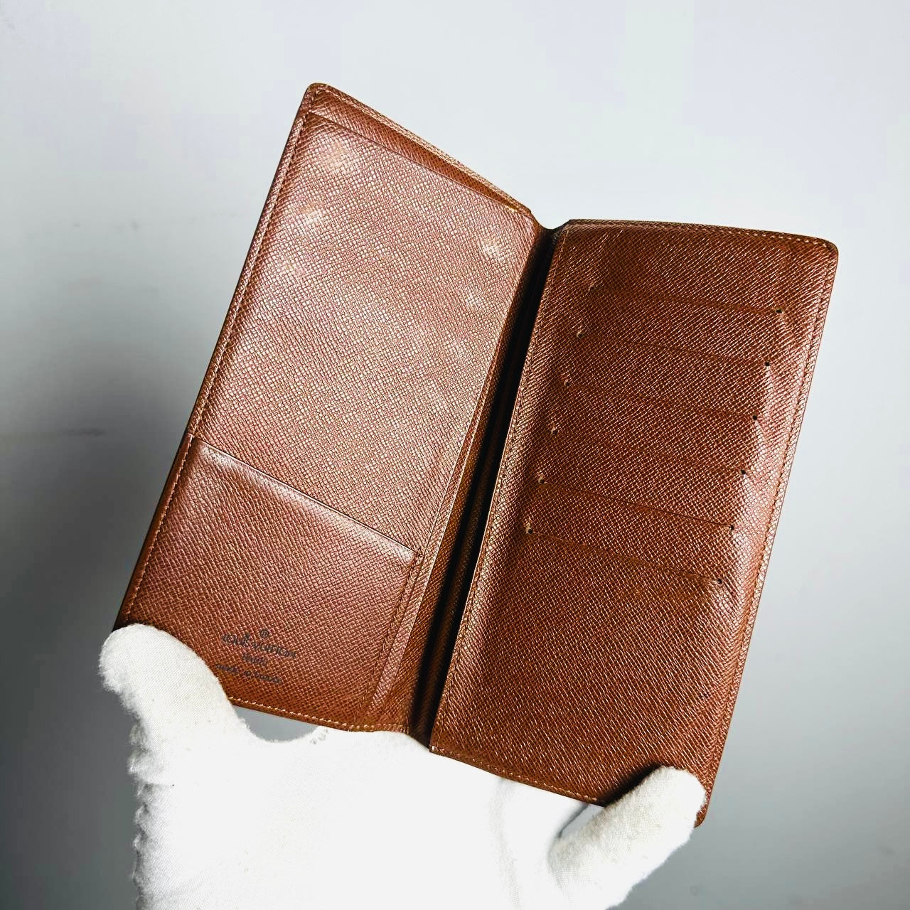 Louis Vuitton LV Brazza Monogram Logo Long Bifold Flap Slim Wallet