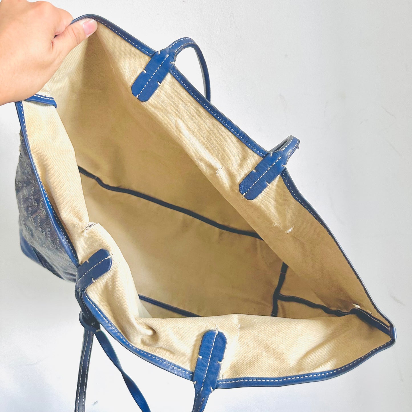 Goyard Blue Saint Louis PM Monogram Shopper Shoulder Tote Bag With Pouch