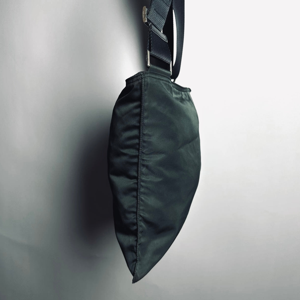 Prada Sage Green Tessuto Classic Monogram Logo Nylon Shoulder Sling Bag
