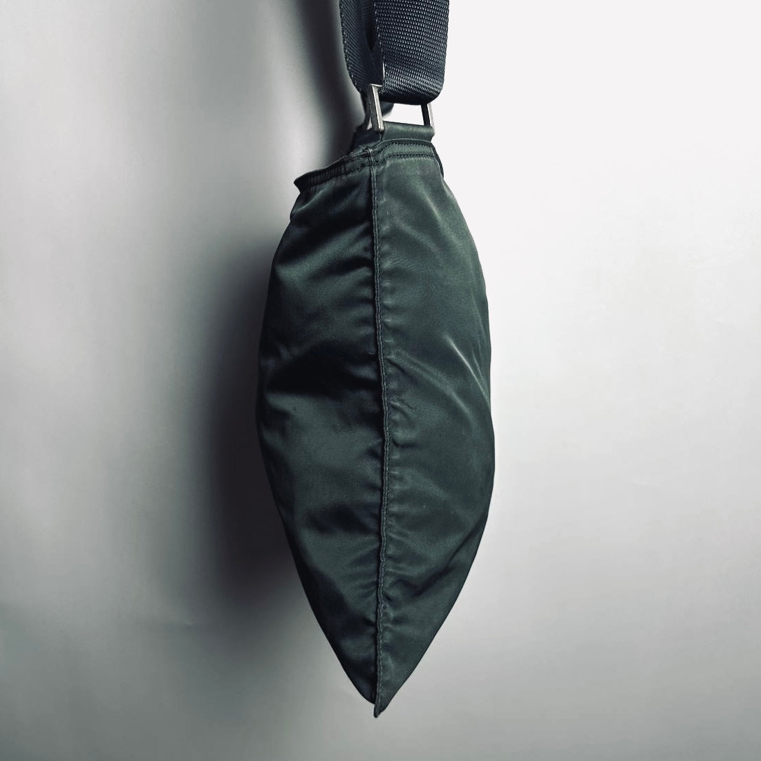 Prada Sage Green Tessuto Classic Monogram Logo Nylon Shoulder Sling Bag