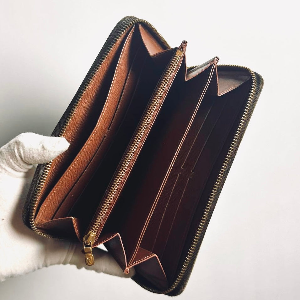 Louis Vuitton LV Monogram Logo GHW Zippy Zip Around Long Wallet