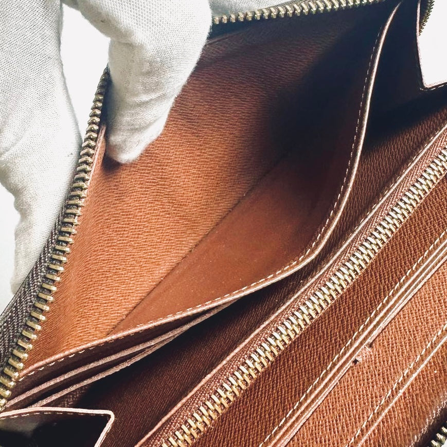 Louis Vuitton LV Monogram Logo GHW Zippy Zip Around Long Wallet