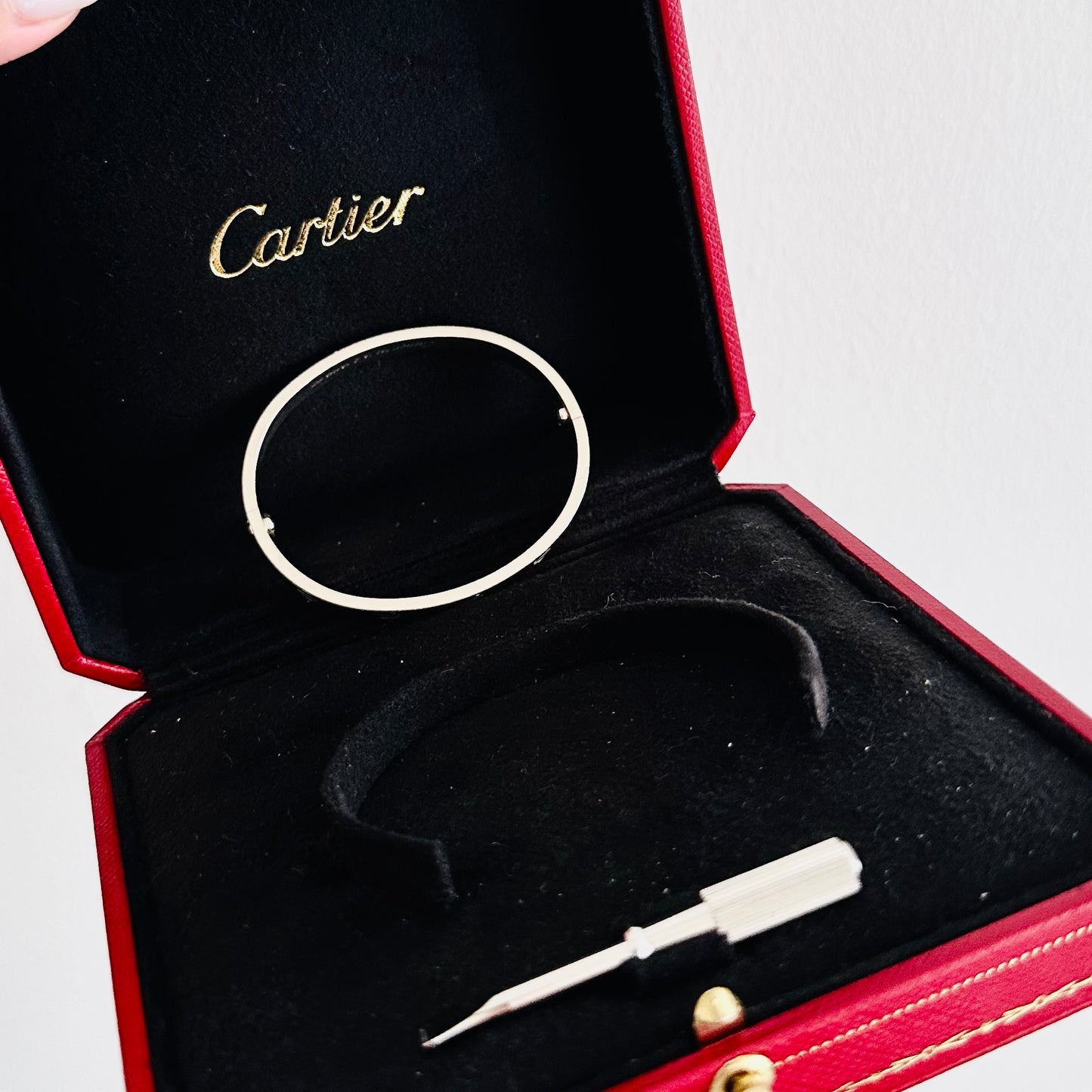 Cartier Love Classic White Gold Bangle Bracelet Size 16