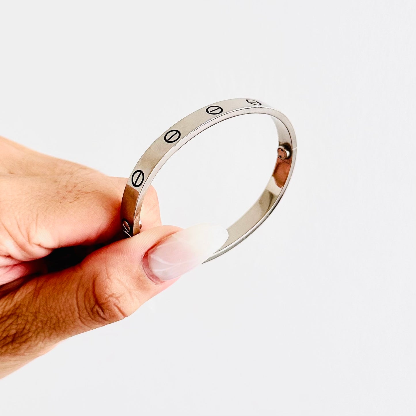 Cartier Love Classic White Gold Bangle Bracelet Size 16