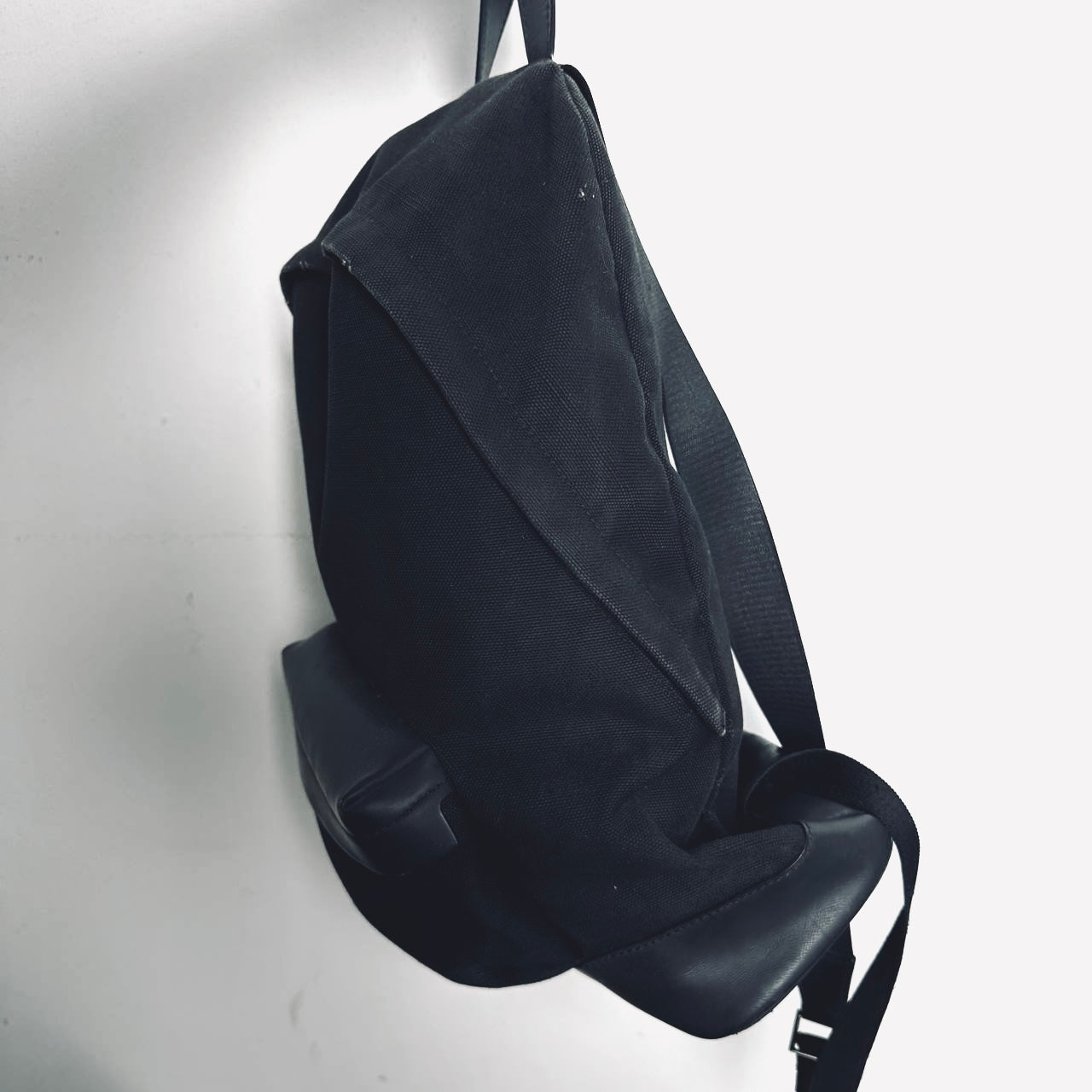 Balenciaga Black Monogram Logo Canvas Explorer Backpack Bag