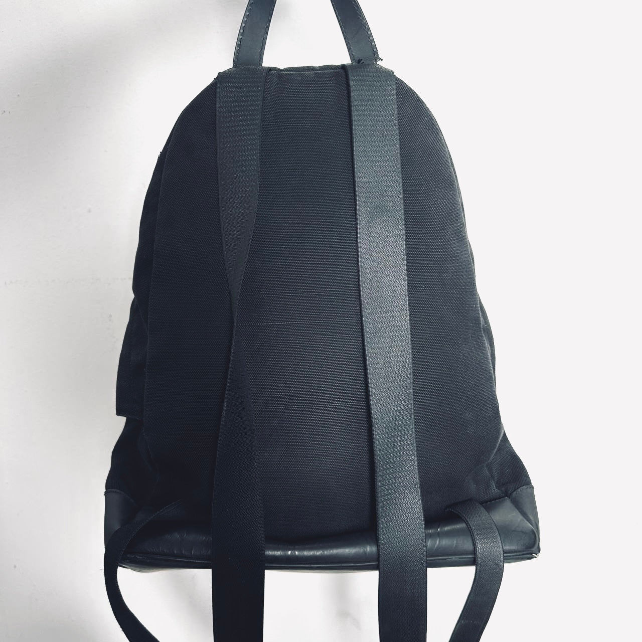 Balenciaga Black Monogram Logo Canvas Explorer Backpack Bag