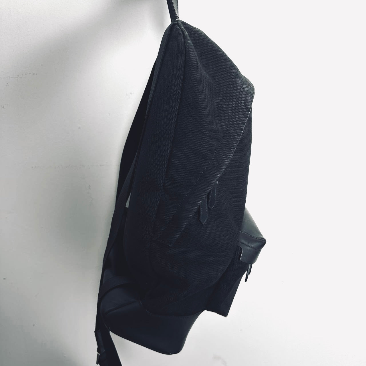 Balenciaga Black Monogram Logo Canvas Explorer Backpack Bag