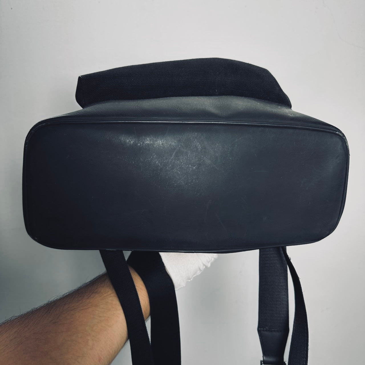 Balenciaga Black Monogram Logo Canvas Explorer Backpack Bag