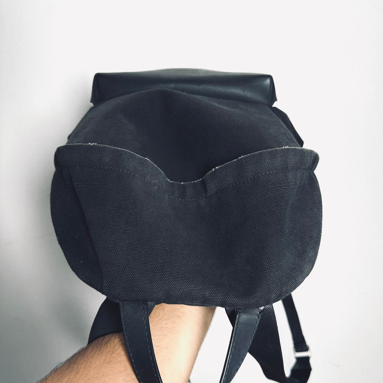 Balenciaga Black Monogram Logo Canvas Explorer Backpack Bag