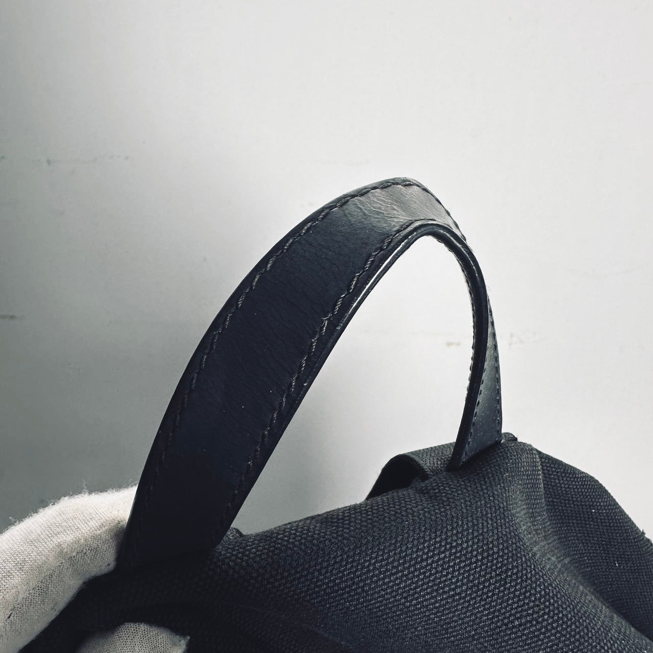 Balenciaga Black Monogram Logo Canvas Explorer Backpack Bag