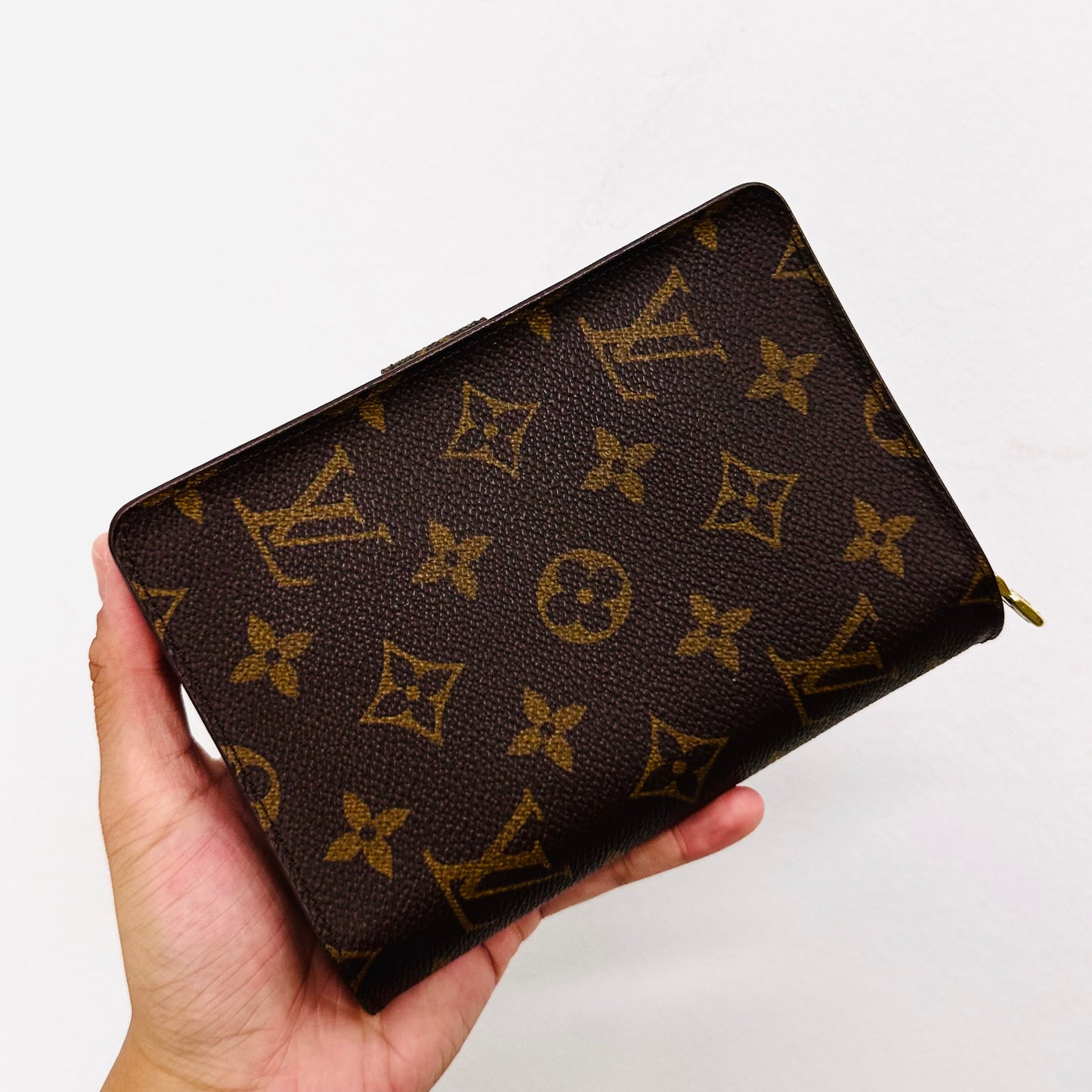 Louis Vuitton LV Porte Monnaie Papier French Monogram Logo GHW Flap Bifold Zippy Wallet