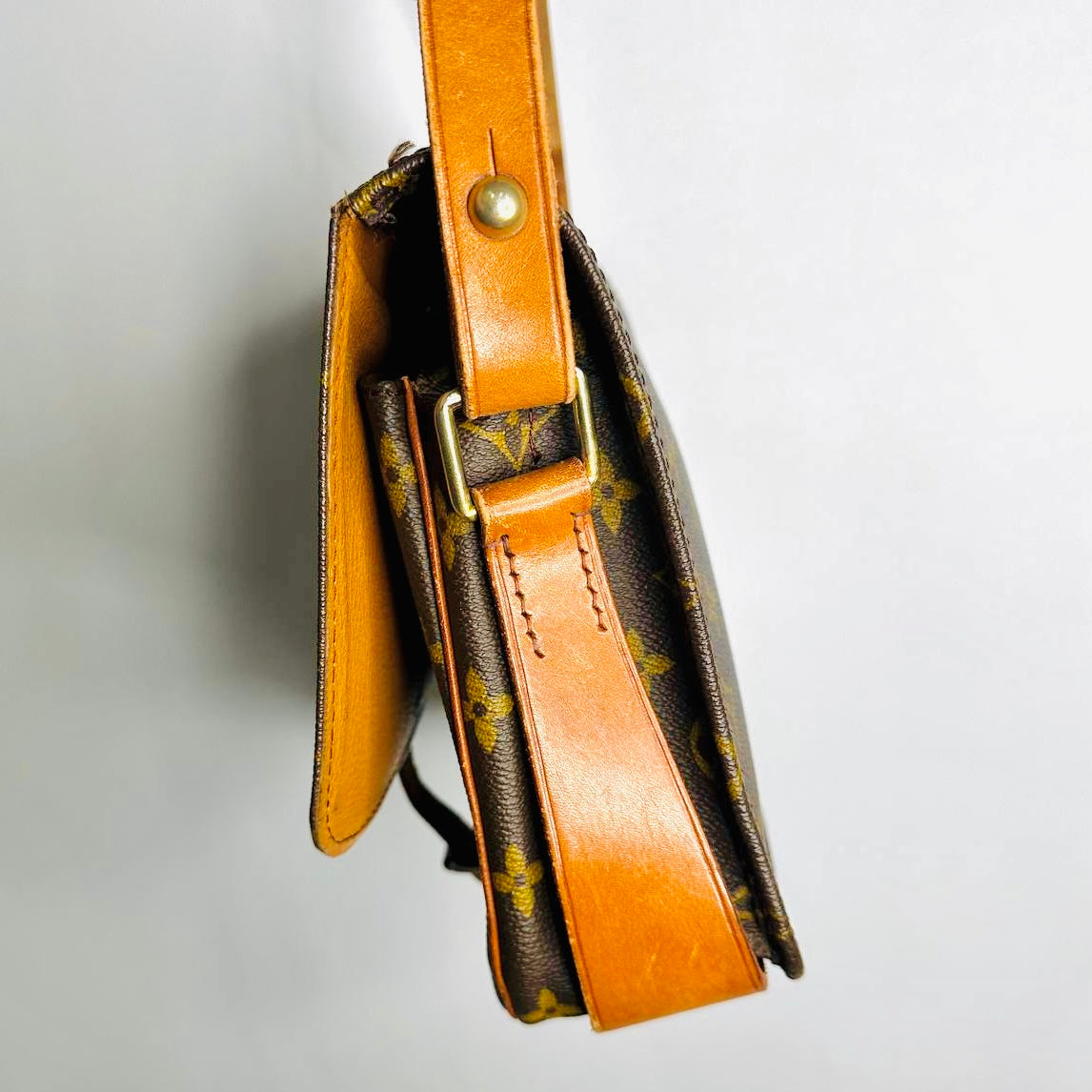 Louis Vuitton LV Cartouchiere Monogram Logo GHW Vintage Flap Shoulder Sling Bag