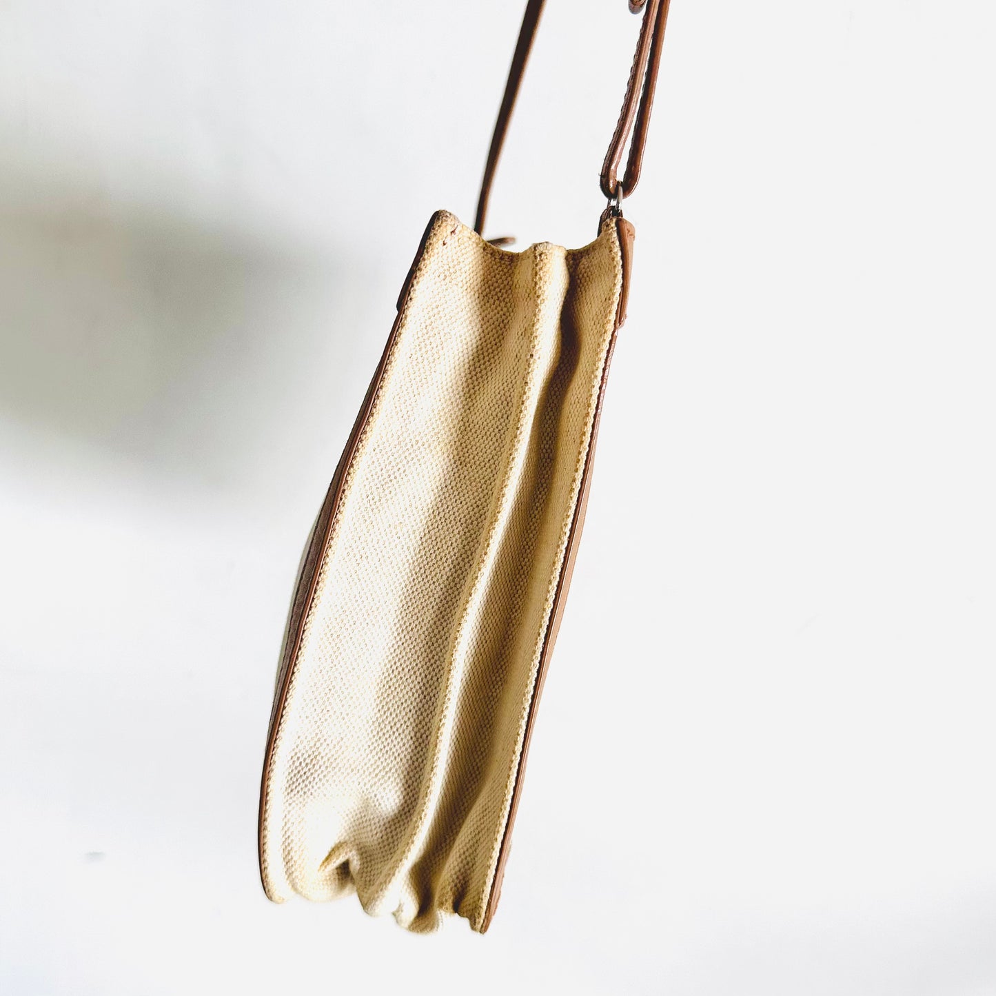 Balenciaga Cabas AJ Caramel Brown / White Logo  Small Pochette Clutch Shoulder Sling Bag