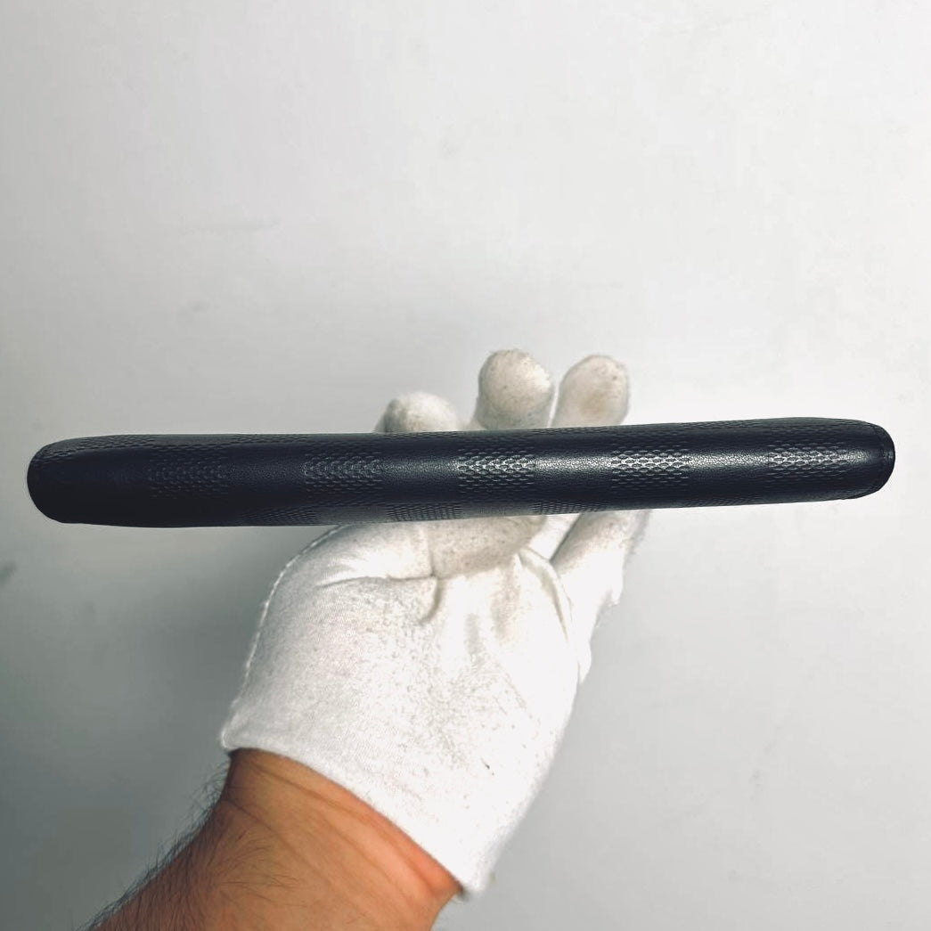 Louis Vuitton LV Brazza Damier Infini Leather Monogram Logo Long Bifold Flap Wallet