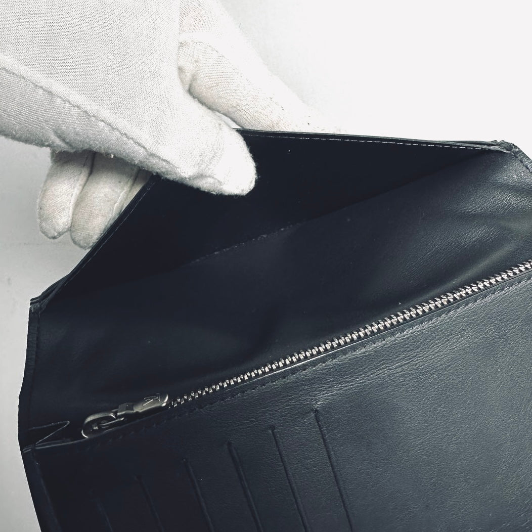 Louis Vuitton LV Brazza Damier Infini Leather Monogram Logo Long Bifold Flap Wallet