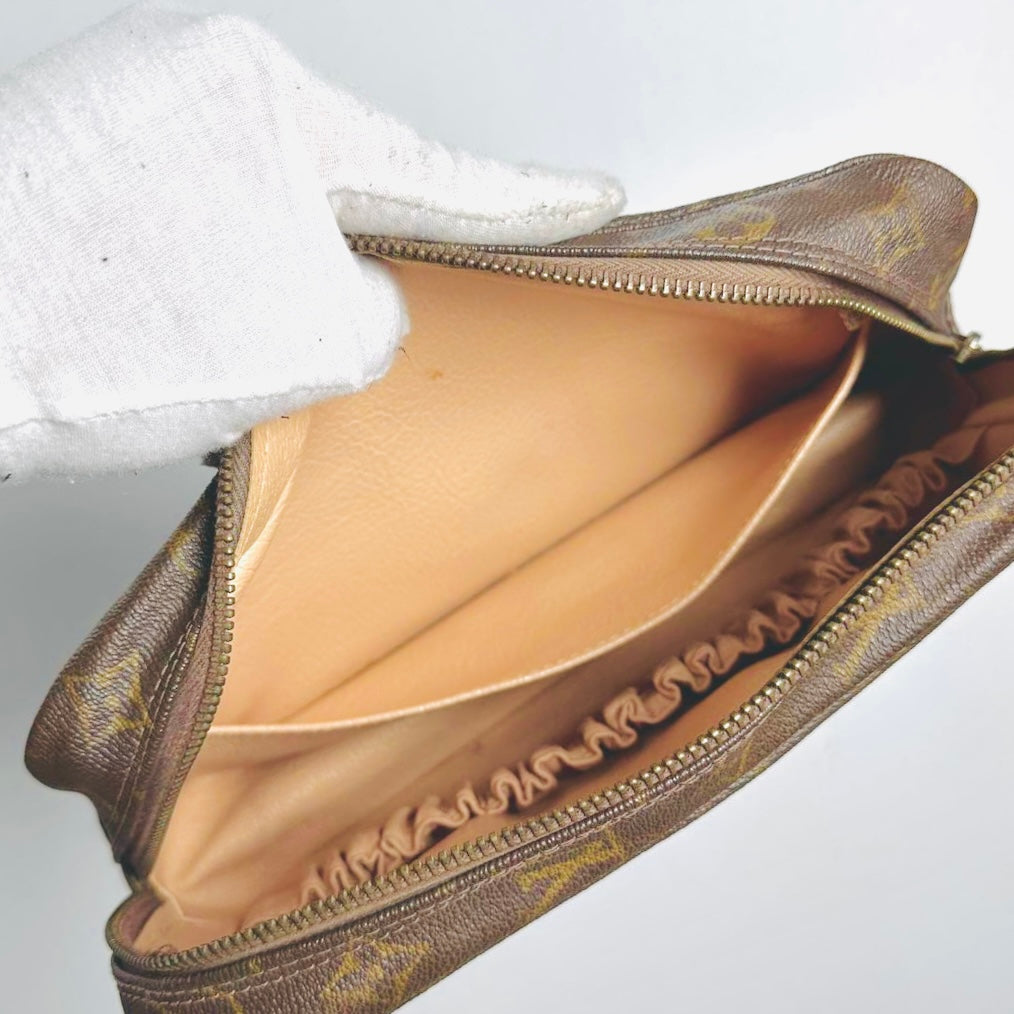 Louis Vuitton LV Monogram Logo GHW Trousse 28 Pouch Case Clutch