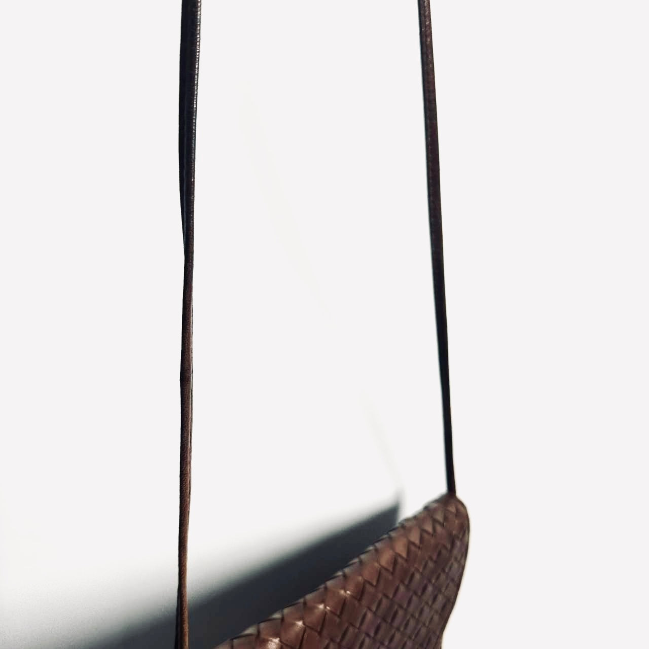 Bottega Veneta BV Dark Brown GHW Intrecciato Nappa Woven Leather Tassel Flap Mini Shoulder Sling Vintage Bag
