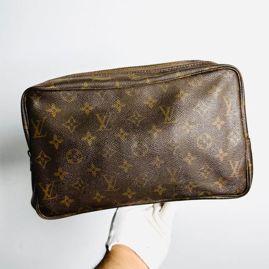 Louis Vuitton LV Monogram Logo GHW Trousse 28 Pouch Case Clutch