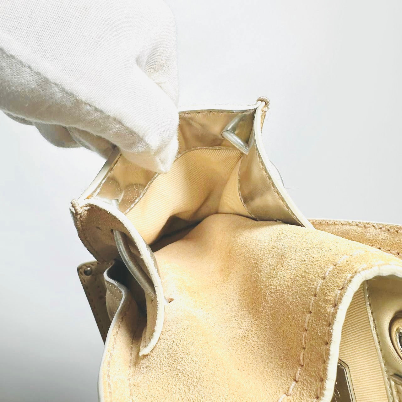 Loewe Taupe Beige Giant Silver Anagram Logo Monogram Suede Leather Shopper Shoulder Bucket Tote Bag
