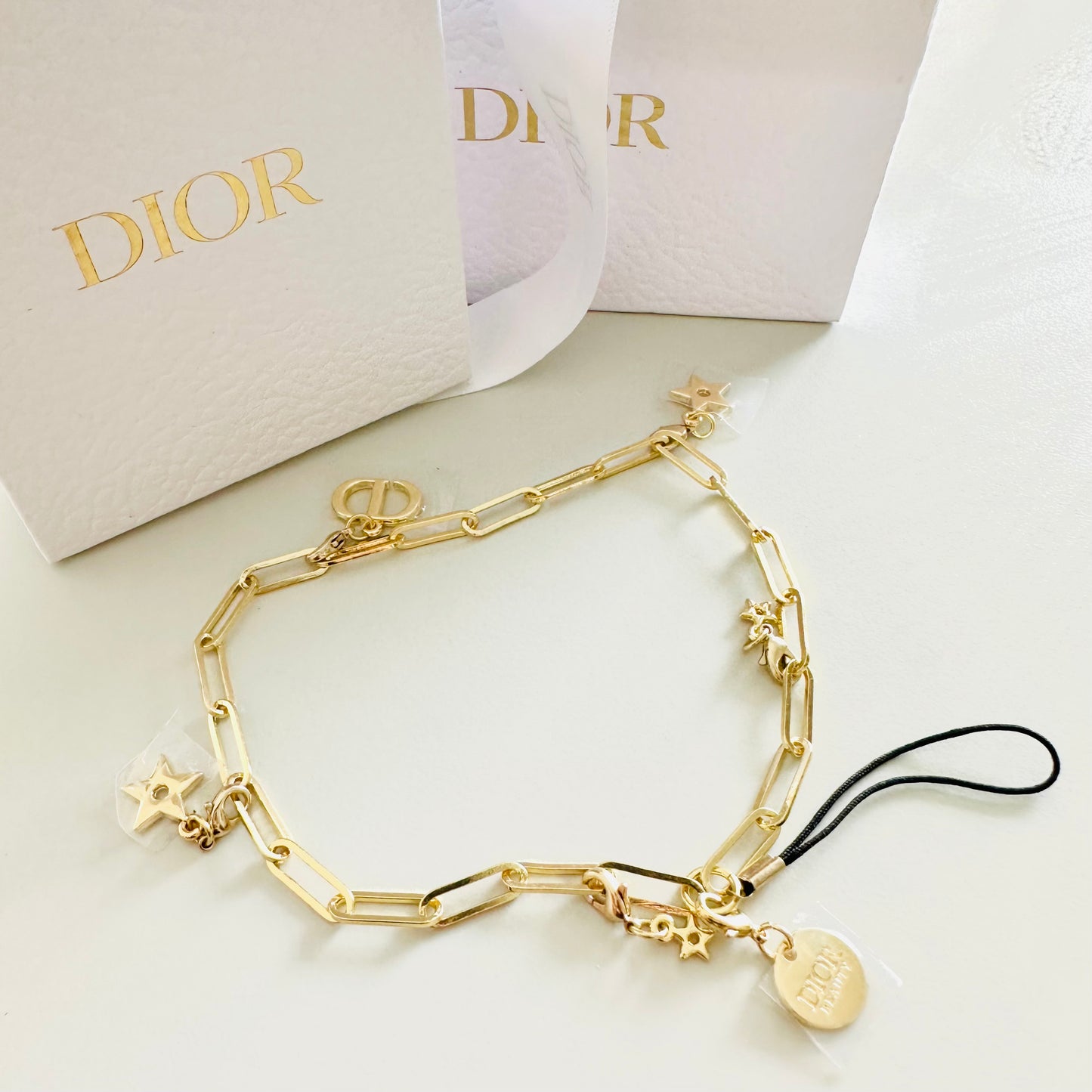 Christian Dior CD Signature Gold Charms Wrislet Chain