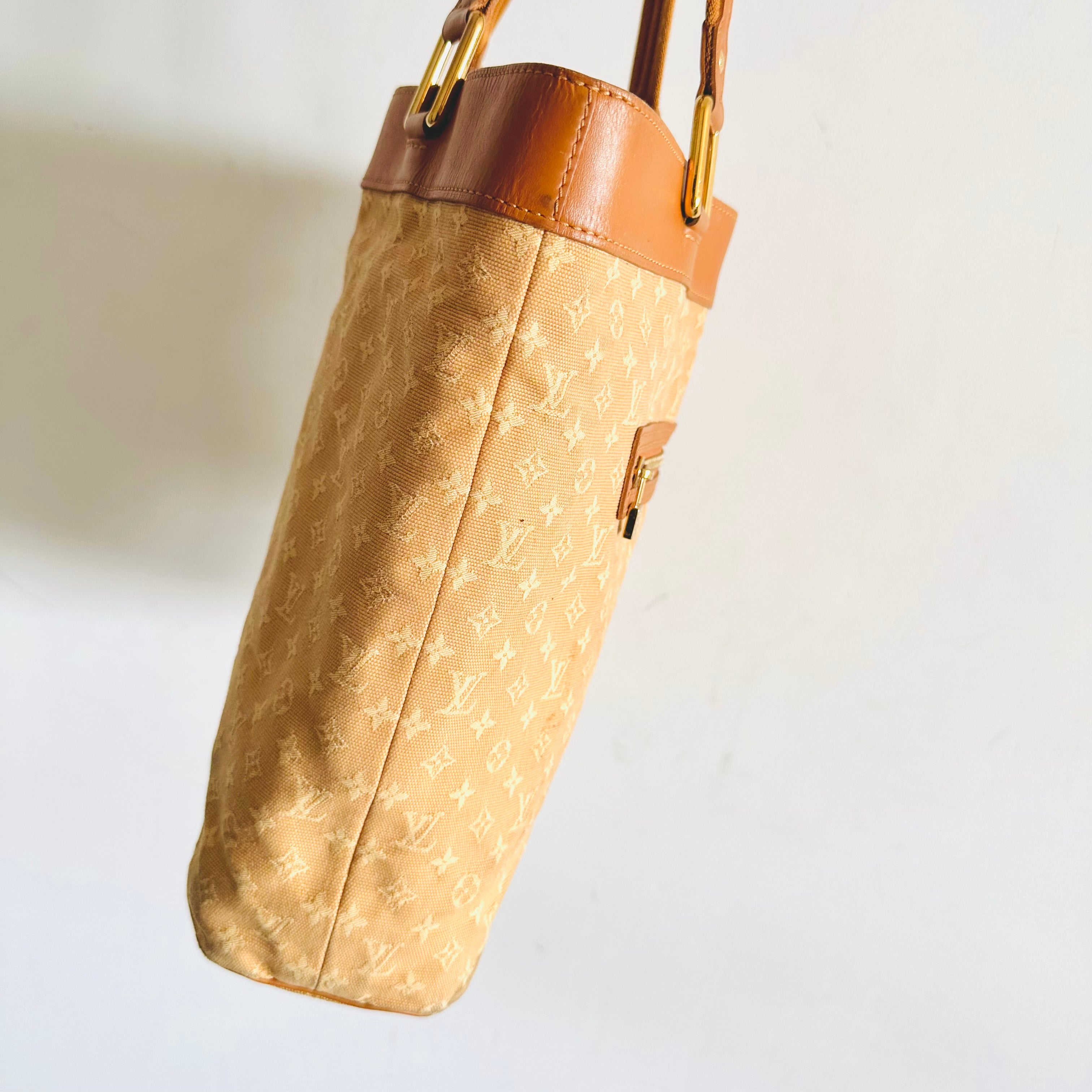 Louis Vuitton LV Mini Lin Lucille Caramel Brown Beige GHW