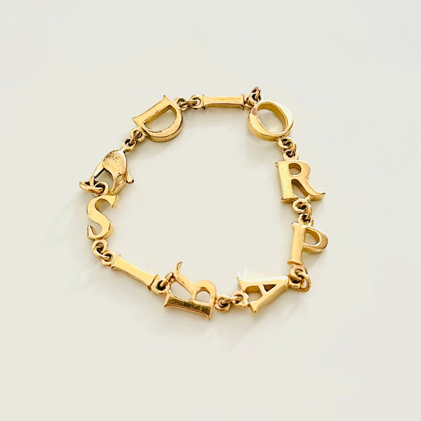 Christian Dior CD Chunky Classic Gold Giant Monogram Logo Paris Bracelet