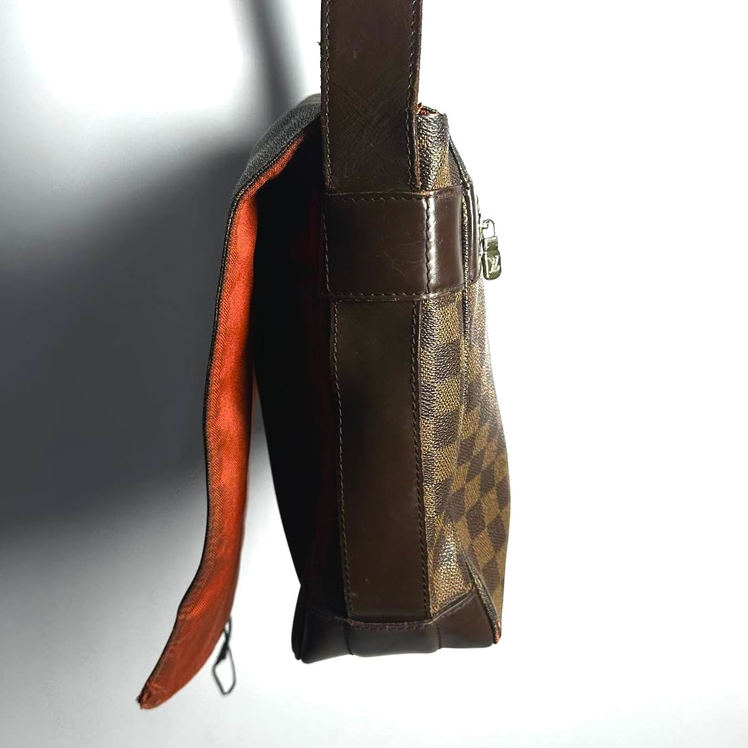 Louis Vuitton LV Bastille Damier Ebene DE Monogram Logo GHW Full Flap Shoulder Sling Bag