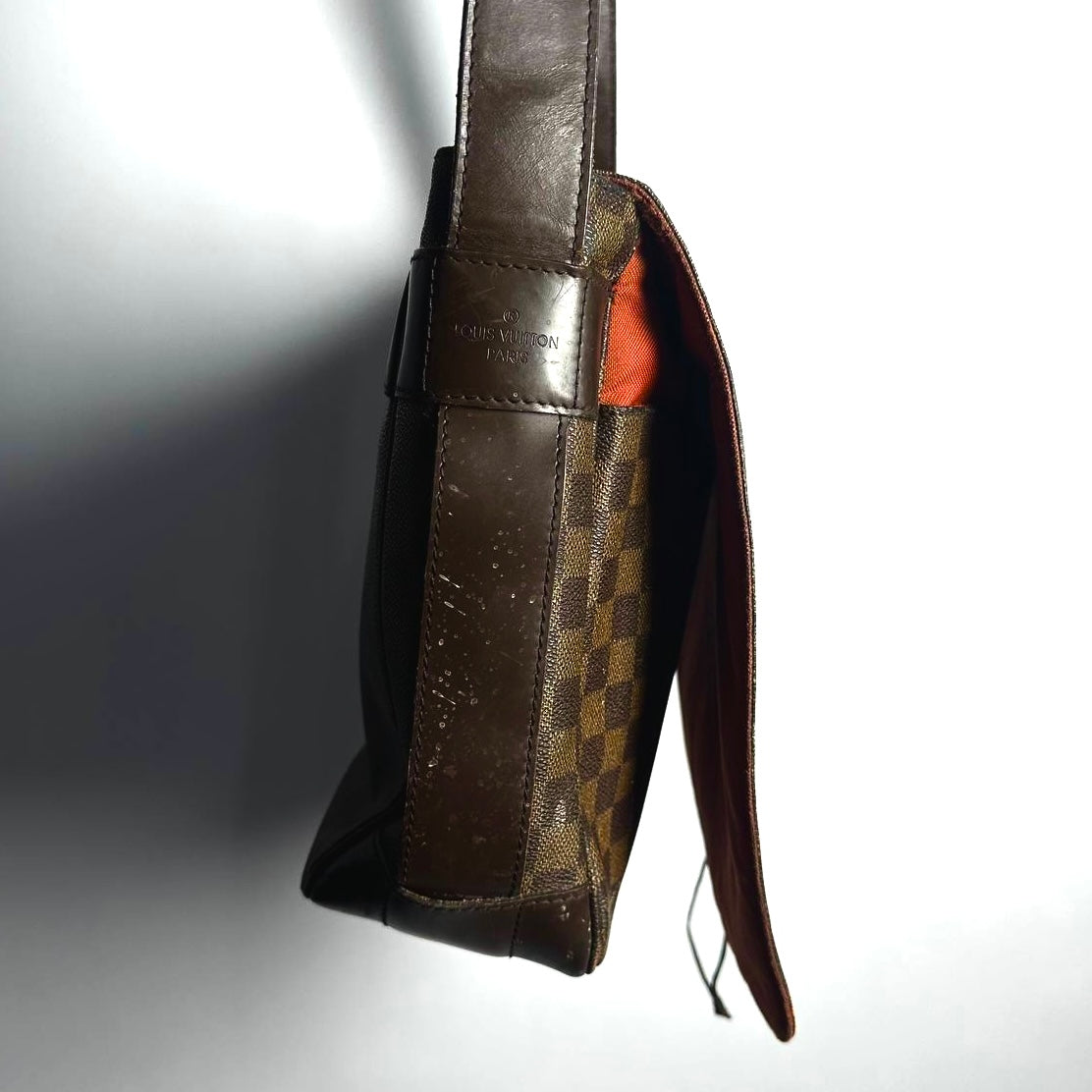 Louis Vuitton LV Bastille Damier Ebene DE Monogram Logo GHW Full Flap Shoulder Sling Bag