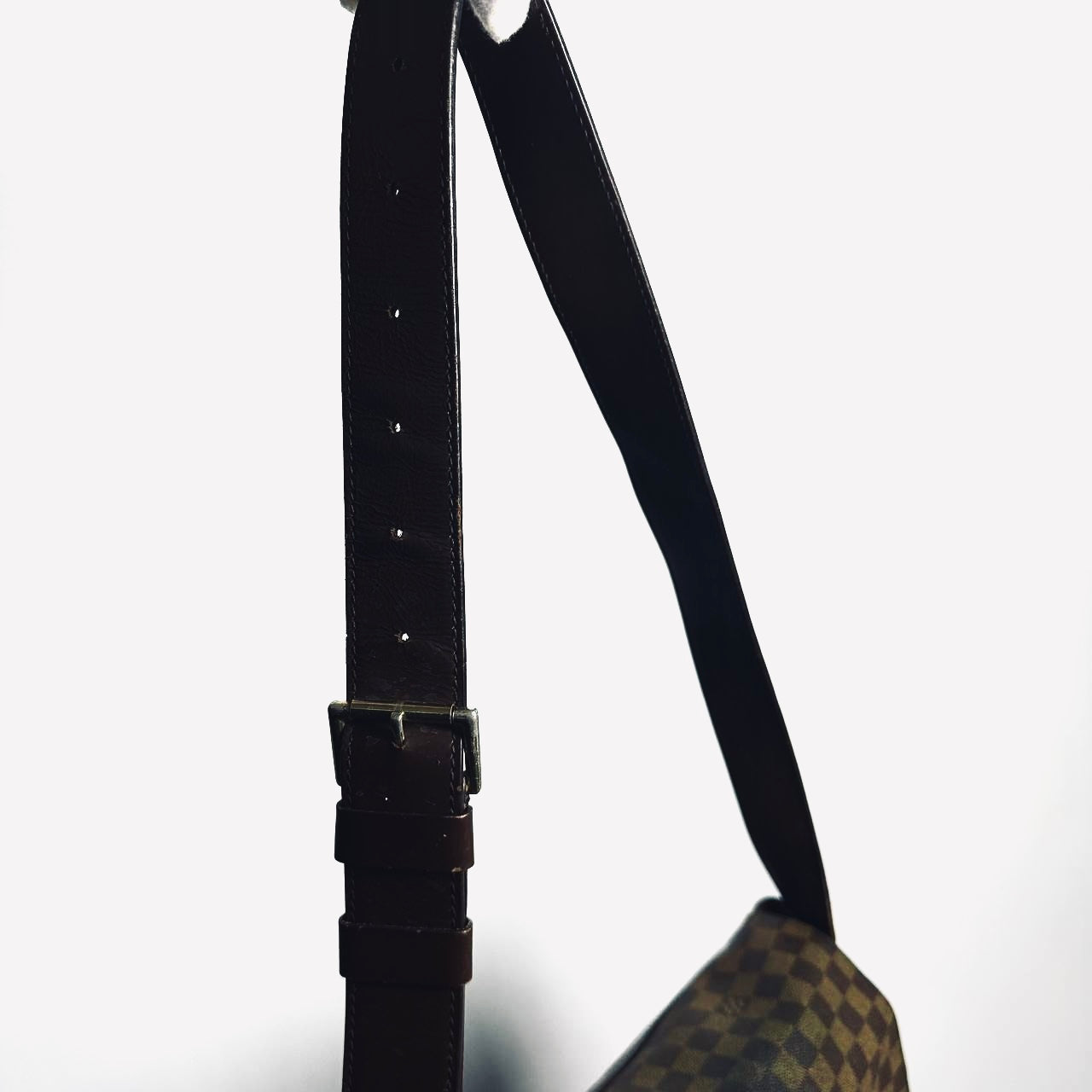 Louis Vuitton LV Bastille Damier Ebene DE Monogram Logo GHW Full Flap Shoulder Sling Bag