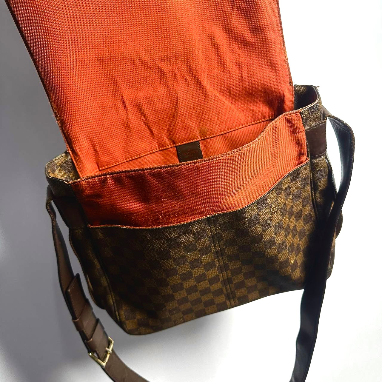 Louis Vuitton LV Bastille Damier Ebene DE Monogram Logo GHW Full Flap Shoulder Sling Bag