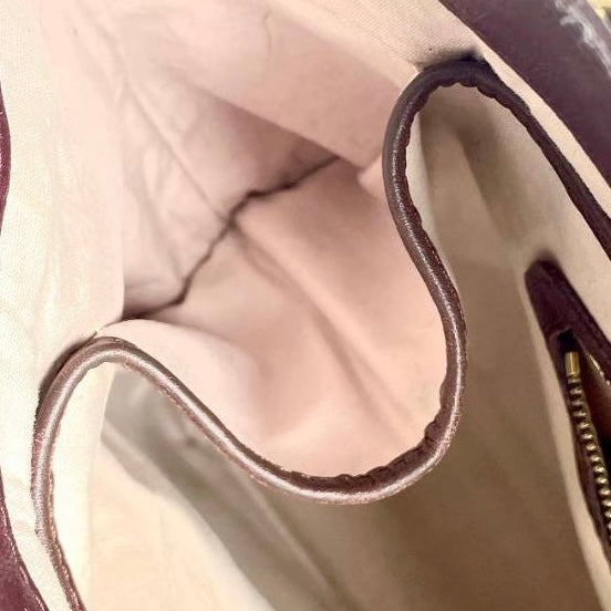 Louis Vuitton LV Mini Lin Lucille Brown / Beige GHW Monogram Logo Shopper Shoulder Tote Bag